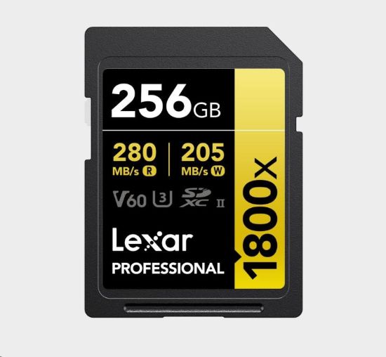 Obrázek Lexar SDXC Pro 1800x U3 UHS- II R280/ W210 (V60) 256GB
