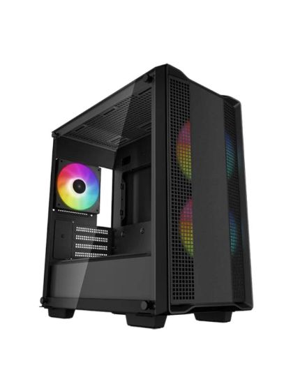 Obrázek DEEPCOOL Case CC360 ARGB, mATX, Průhledná bočnice, 3x120mm Fan, černá