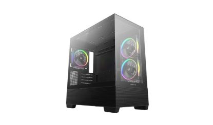 Obrázek DEEPCOOL Case CG380 3F, mATX, ARGB, Průhledná bočnice, 3x 120mm Fan, černá