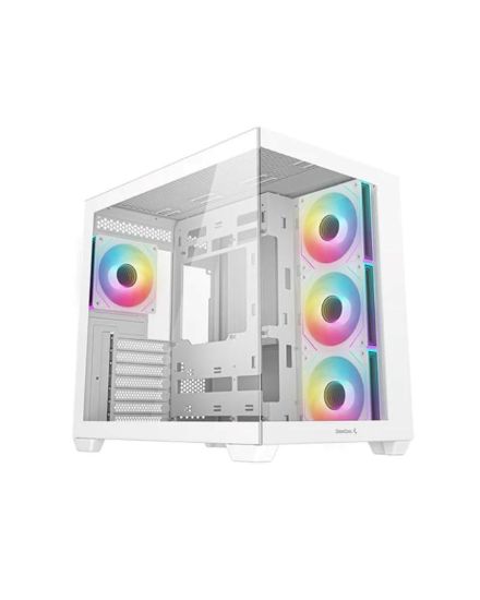 Obrázek DEEPCOOL Case CG530 4F WH, ATX, Průhledná bočnice, 4x 120mm ARGB, bílá