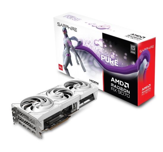 Obrázek VGA SAPPHIRE PURE AMD Radeon RX 9070 XT OC 16GB. White