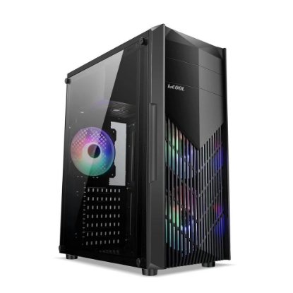 Obrázek 1stCOOL skříň MONSTER, middle tower, AU, USB 3.0, bez zdroje, sRGB fan, průhledná bočnice, černá