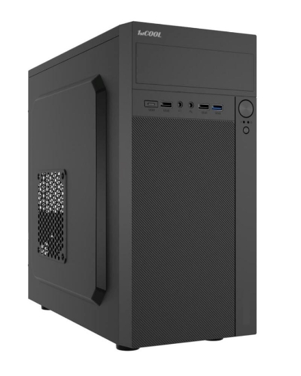 Obrázek BAZAR - 1stCOOL skříň STEP Premium, micro tower, AU, USB 3.0, USB-C, 1x 120mm + 1x 80mm Fan, černá, poškozený obalb