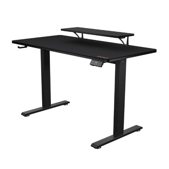 Obrázek COUGAR stůl E-STAR 140 electric 1400 x 600 x 15, 720-1170mm, carbon design, monitor stand, pad, paměť nastavení 2 módy