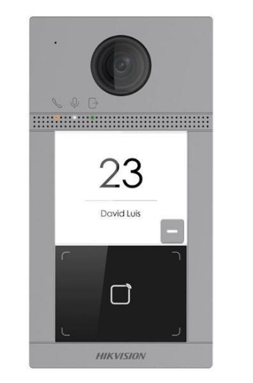 Obrázek HIKVISION DS-KV8113-WME1(B)/Surface, IP dveřní interkom, 1-tlačítkový, čtečka karet, 2MPx kamera, WiFi