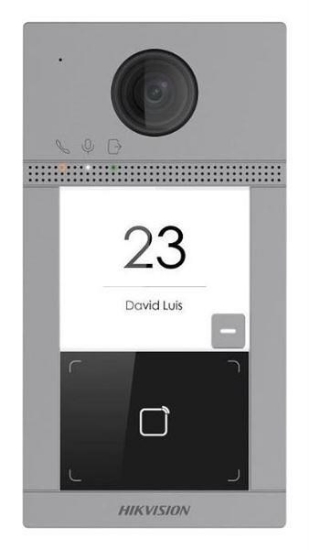 Obrázek HIKVISION DS-KV8113-WME1(B)/Flush, IP dveřní interkom 1-tlač., čtečka karet, 2MPx kamera, WiFi, zápustný