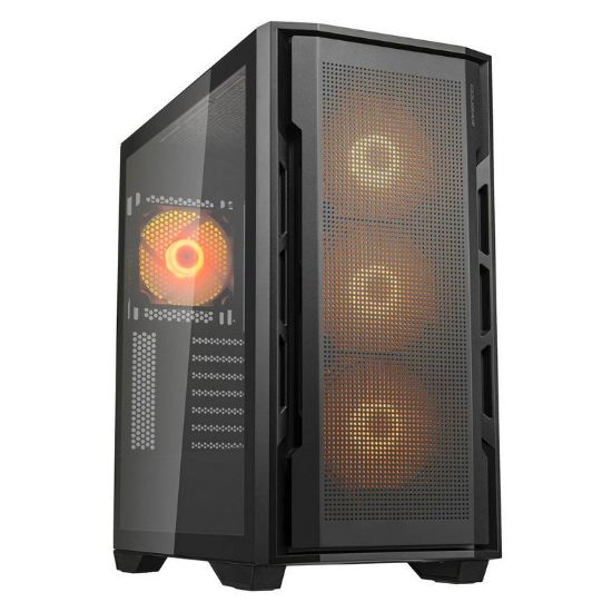 Obrázek COUGAR PC skříň UNIFACE RGB Black Mid Tower Mesh Front Panel 4 x 120mm ARGB Fans TG Left Panel