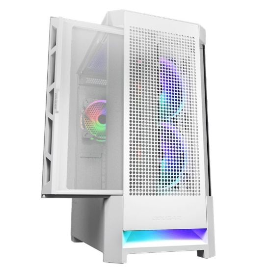 Obrázek COUGAR PC skříň AIRFACE RGB White Mid Tower Mesh Front Panel 2 x 140mm ARGB Fans 1x 120mm ARGB Fan TG Left Panel