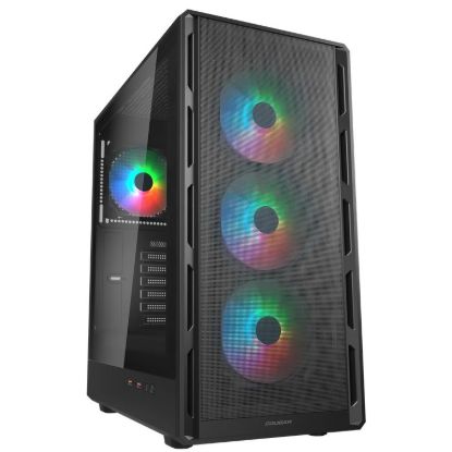 Obrázek COUGAR PC skříň AIRFACE PURE RGB Black Mid Tower Mesh Front Panel 3 x 120mm ARGB Fan, Rear Panel 1x 120mm ARGB Fan