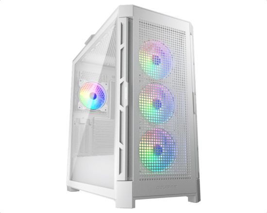 Obrázek COUGAR PC skříň AIRFACE PRO RGB White Mid Tower Airflow Panel 3 x 120mm ARGB Fans 1x 120mm ARGB Fan TG Left Panel