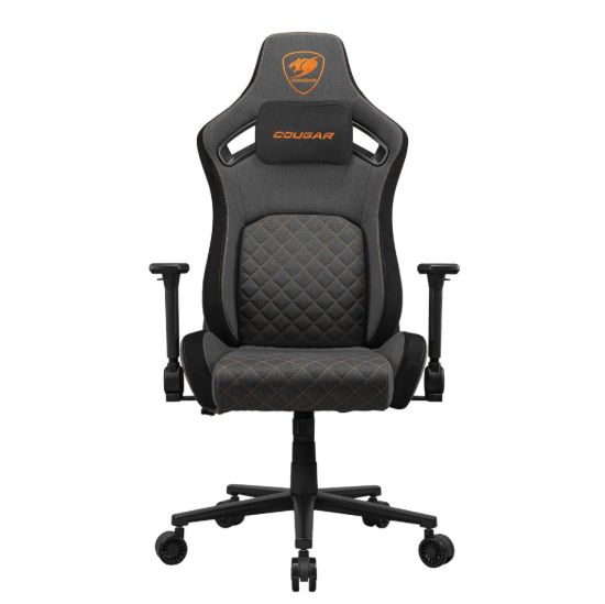 Obrázek COUGAR herní židle DEFENSOR GRAY F (Tkaná látka) - černá/šedá