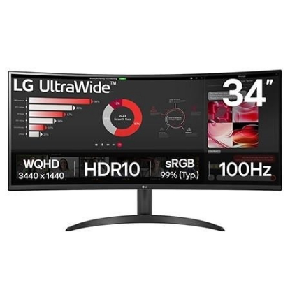 Obrázek LG MT VA LED 34" 34WR50QK - VA panel, 3440x1440, 2xHDMI, DP, prohnutý