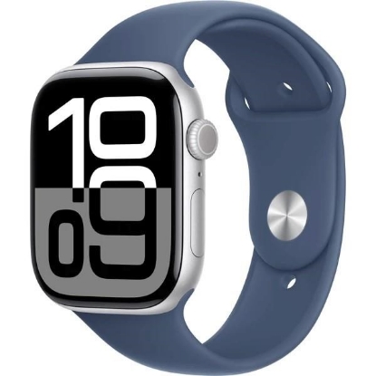 Zobrazit detail produktu - Apple Watch Series 10 GPS + Cellular 42mm Silver Aluminium Case with Denim Sport Band - M/L Obrázek Apple Watch Series 10 GPS + Cellular 42mm Silver Aluminium Case with Denim Sport Band - M/L