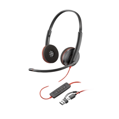 Obrázek Poly Blackwire 3220 náhlavní souprava, USB-C/A adaptér, stereo (bulk)