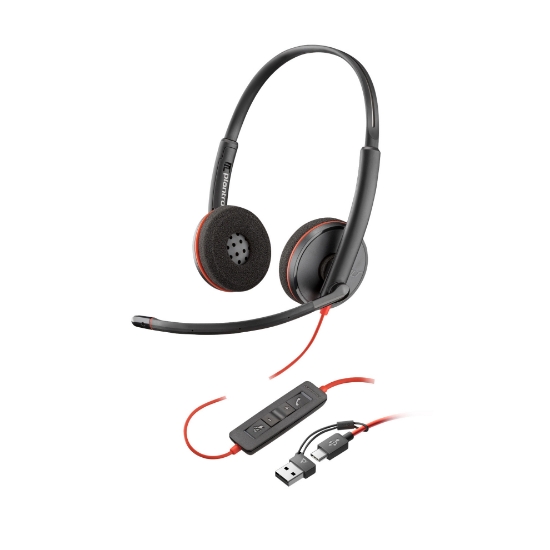 Obrázek Poly Blackwire 3220 náhlavní souprava, USB-C/A adaptér, stereo (bulk)