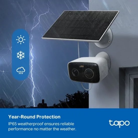 Obrázek TP-Link Tapo C400 KIT venkovní kamera, solární panel (2MP, 1080p, IR 10m, WiFi, micro SD card, IP65)