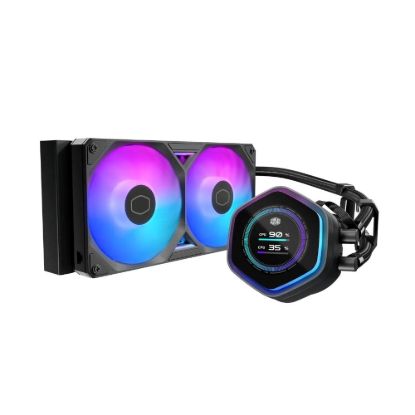 Obrázek Cooler Master vodní chladič MasterLiquid Atmos II LCD 240, 2x120mm, LGA1851, AM5, černá