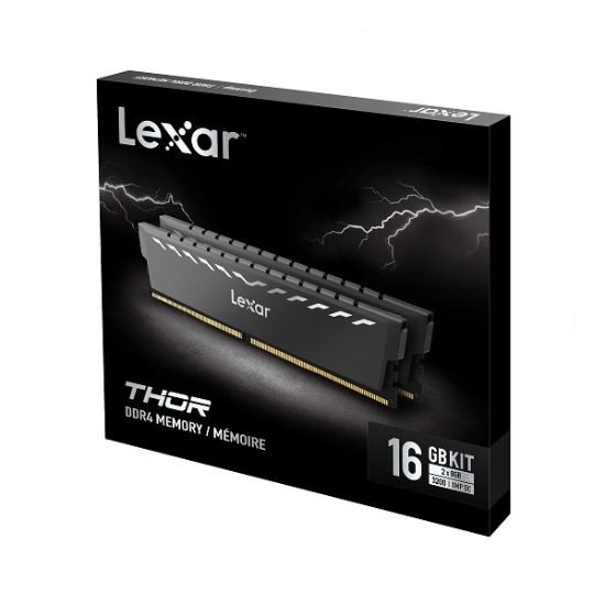 Obrázek Lexar THOR DDR4 16GB (kit 2x8GB) UDIMM 3200MHz CL16 XMP 2.0 - Heatsink, černá