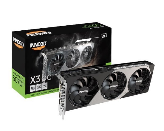 Obrázek INNO3D NVIDIA RTX 5070 Ti X3 OC 16GB GDDR7 - 2 slot