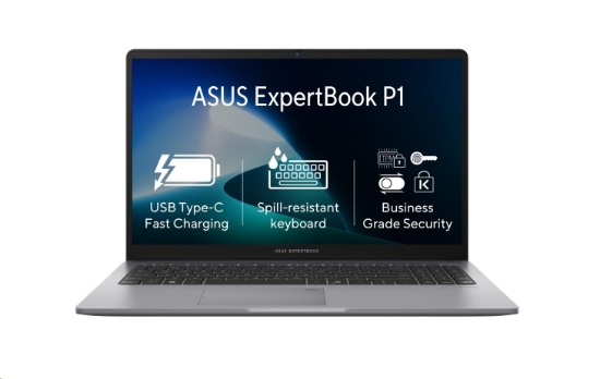 Obrázek ASUS NTB ExpertBook P1 (PP1503CVA-S7I516512), i5-13420H, 15.6" FHD, 16GB, 512GB SSD, UHD, No OS, Misty Grey