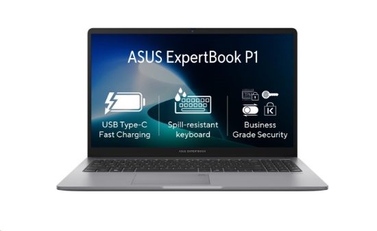 Obrázek ASUS NTB ExpertBook P1 (P1503CVA-S7I7161TX), i7-13620H, 15.6" FHD, 16GB, 1TB SSD, UHD, W11 Pro, Misty Grey