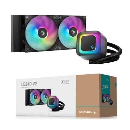 Obrázek DEEPCOOL Vodní chladič LE240 V2, ARGB, 2x120mm, AM5, LGA1851, černá