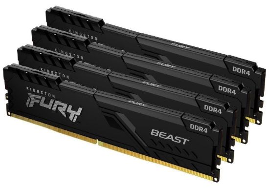 Obrázek KINGSTON DIMM DDR4 64GB (Kit of 4) 3200MT/s CL16 FURY Beast Černá