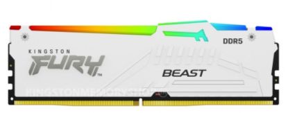 Obrázek KINGSTON DIMM DDR5 128GB (Kit of 4) 5600MT/s CL40 FURY Beast White RGB XMP
