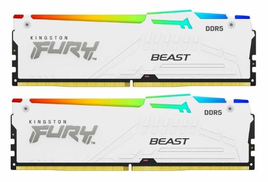 Obrázek KINGSTON DIMM DDR5 64GB (Kit of 2) 6000MT/s CL30 Non-ECC FURY Beast RGB EXPO, Bílá