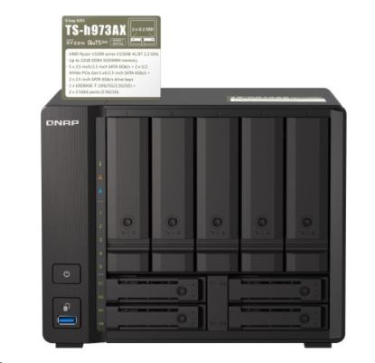 Obrázek QNAP TS- h973AX- 32G (4C/ RyzenV1500B/ 2, 2GHz/ 32 GBRAM/ 9xSATA/ 2 x 2, 5GbE/ 1 x 10GbE/ 4xUSB3.2)