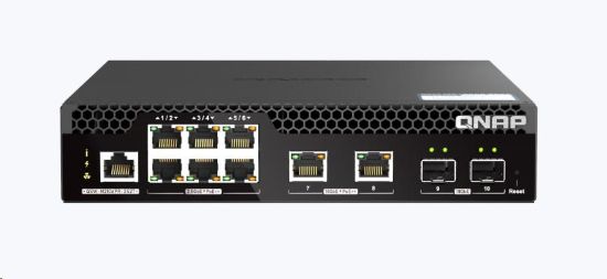 Obrázek QNAP switch QSW- M2106PR- 2S2T (2xSFP+, 2 x 10GbE, 6 x 2, 5GbE, 8xPoE++, 310 W)