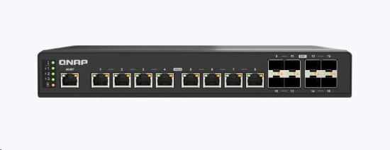 Obrázek QNAP switch QSW- IM3216- 8S8T (8xSFP+, 8 x 10GbE, IP20, fanless)