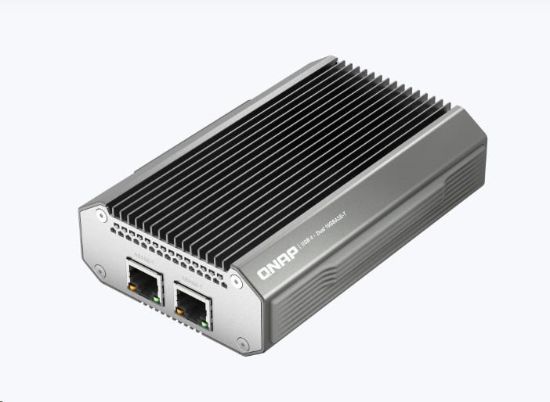 Obrázek QNAP QNA- UC10G2T adaptér USB- C/ Thunderbolt 4 na 2x 10 GBASE- T (2 x 10GbE, 1xUSB- C4/ TB4, fanless)