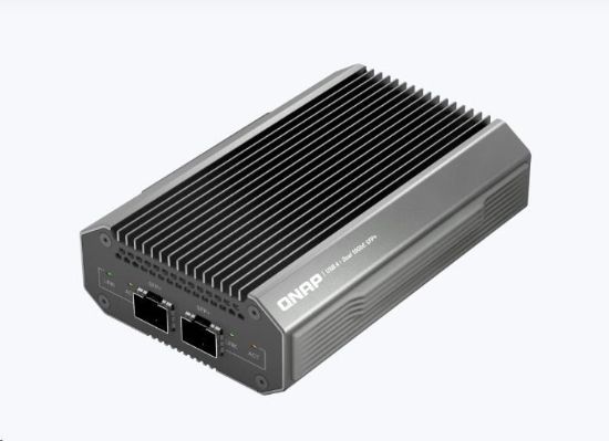 Obrázek QNAP QNA- UC10G2SF adaptér USB- C/ Thunderbolt 4 na 2x SFP+ (2xSFP+, 1xUSB- C4/ TB4, fanless)