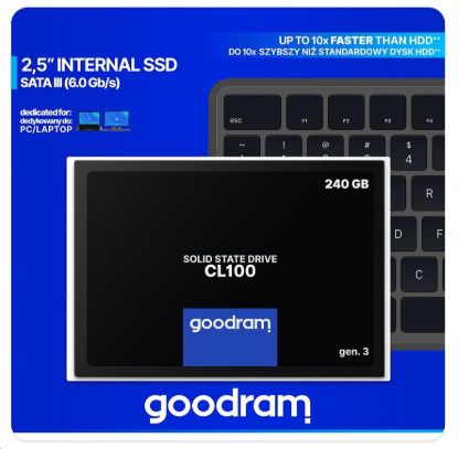 Obrázek GOODRAM SSD CL100 Gen.3 240GB SATA III 7mm, 2,5" (R: 520MB/s; W 400MB/s)