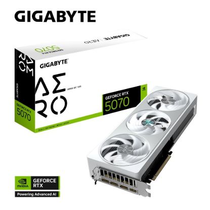 Obrázek GIGABYTE VGA NVIDIA GeForce RTX 5070 AERO OC 12G, 12G GDDR7, 3xDP, 1xHDMI