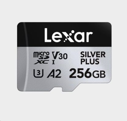Obrázek Lexar microSDXC Professional SILVER Plus UHS- I/ U3/ A2/ 4K R205/ W150 (V30) 256 GB