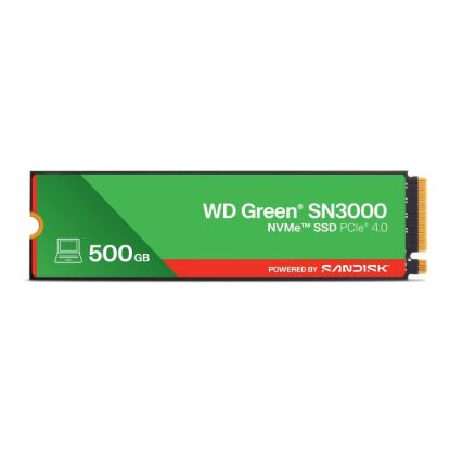Obrázek WD GREEN SSD 500GB SN3000 Powered by SanDisk, PCIe Gen4x4, M.2 2280, (R:5000/W:4100 MB/s)