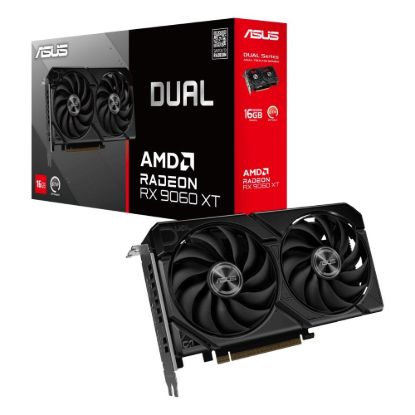 Obrázek ASUS VGA AMD Radeon RX 9060 XT DUAL 16 GB, RX 9060 XT, 16 GB GDDR6, 2xDP, 1xHDMI
