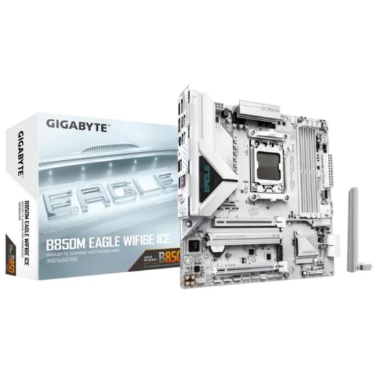 Obrázek GIGABYTE MB Sc AM5 B850M EAGLE WF6E ICE, AMD B850, 4xDDR5, 1xHDMI, 2xDP, Wifi, mATX