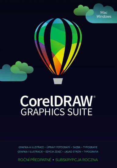 Obrázek CorelDRAW Graphics Suite 365 dní obnovení pronájmu licence (5-50) EN/DE/FR/BR/ES/IT/NL/CZ/PL
