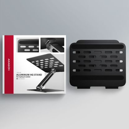 Obrázek AXAGON STND- LQB hliníkový HQ stojan na notebook 10"- 17.3" nastavitelná výška a úhel, černý