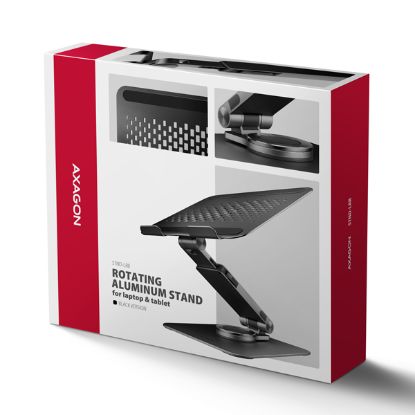 Obrázek AXAGON STND- LRB hliníkový stojan na notebook 10"- 17.3" nastavitelná výška a úhel, otočný, černý