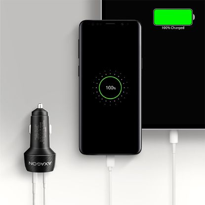 Obrázek AXAGON PWC- PQ48 nabíječka do auta 48 W, USB- A + USB- C, PD3.0/ PPS/ QC4+/ SFC/ Apple
