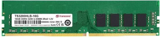 Obrázek TRANSCEND DIMM DDR4 16GB 3200MHz 2Rx8 1Gx8 CL22 1.2V
