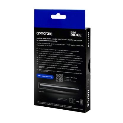 Obrázek GOODRAM Externí SSD 2TB Move Ridge, USB-C 3.2 Gen2x2, R:2000/W:2000MB/s, černá