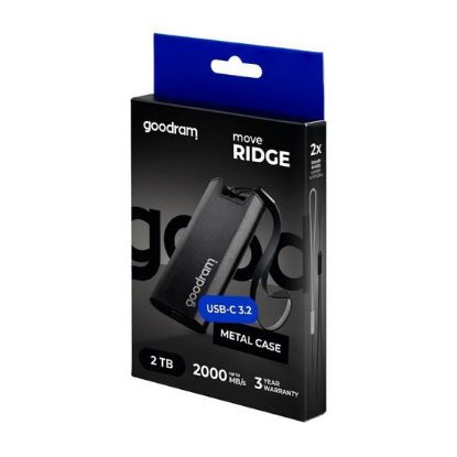 Obrázek GOODRAM Externí SSD 2TB Move Ridge, USB-C 3.2 Gen2x2, R:2000/W:2000MB/s, černá