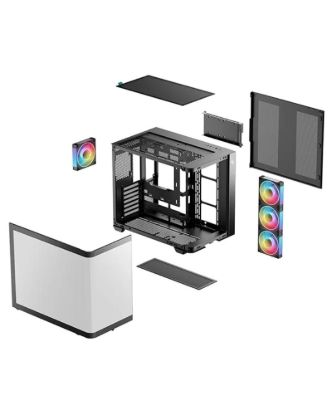 Obrázek DEEPCOOL Case CG530U 4F, ATX, Průhledná bočnice, 4 x 120mm ARGB Fan, černá