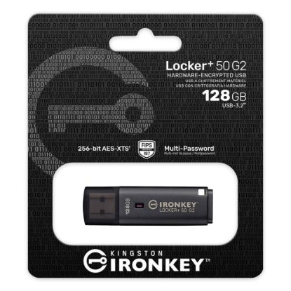 Obrázek Kingston Flash Disk 128 GB IronKey Locker Plus 50 G2, FIPS 197, AES- 256