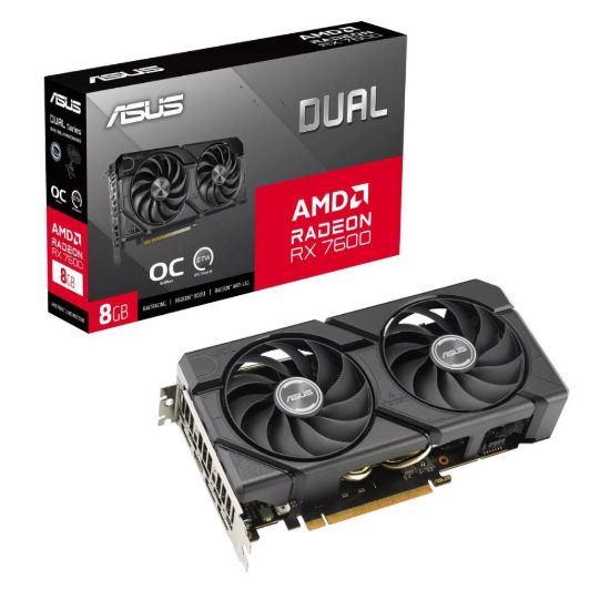 Obrázek ASUS VGA AMD Radeon RX 7600 DUAL 8 GB EVO OC, 8 GB GDDR6, 3xDP, 1xHDMI